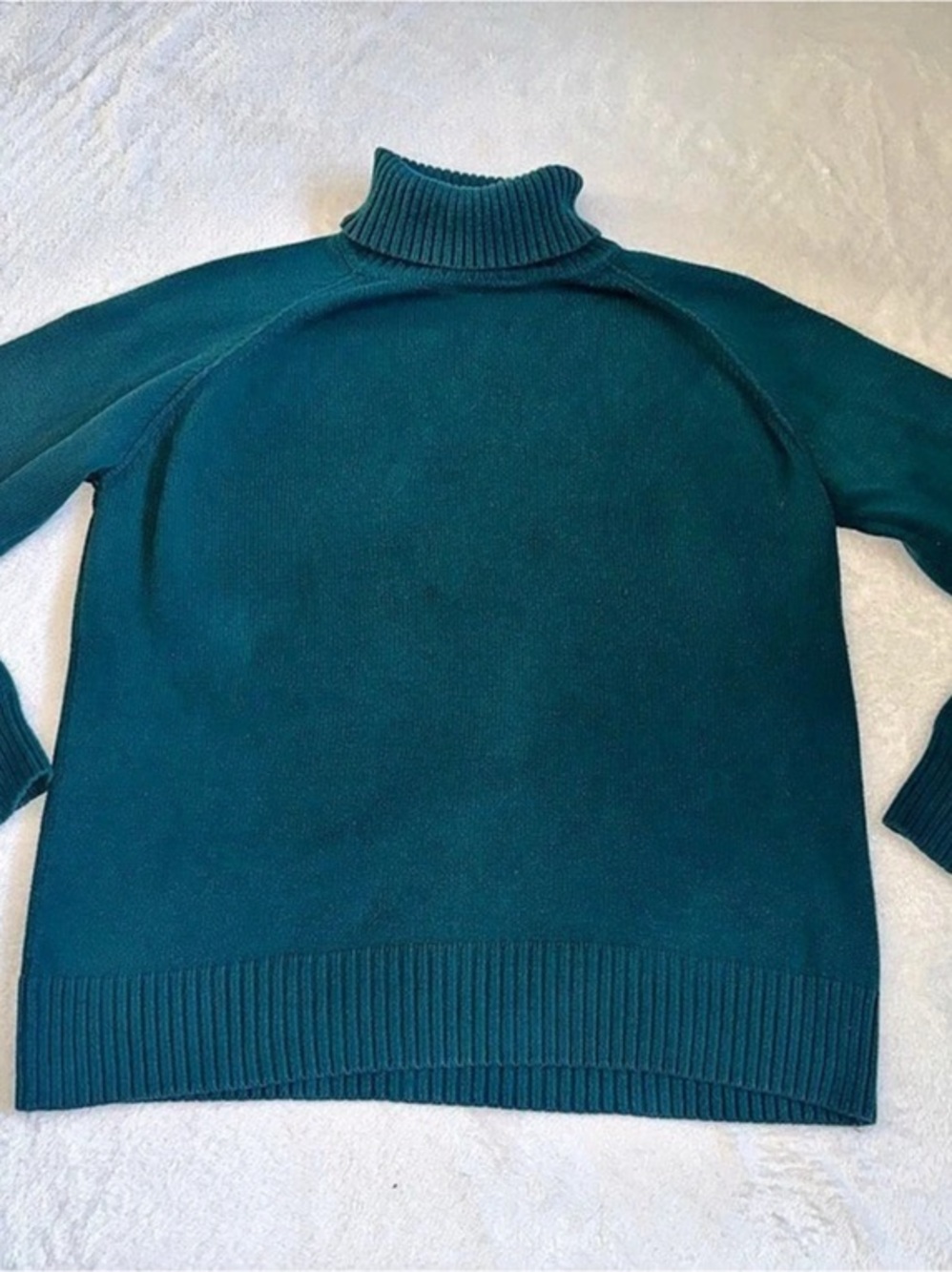 Womens Jeanne Pierre Turtleneck Sweater Emerald Green Ribbed Pullover Size XL